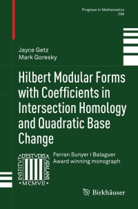 Titelbild: Hilbert Modular Forms with Coefficients in Intersection Homology and Quadratic Base Change 9783034803502