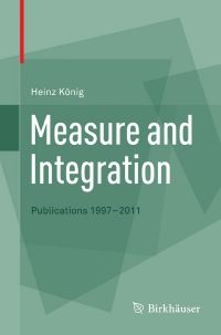 Cover image: Measure and Integration 9783034803816