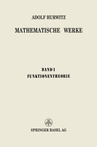 Titelbild: Mathematische Werke 9783034840866