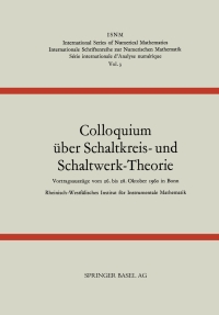 Imagen de portada: Colloquium über Schaltkreis- und Schaltwerk-Theorie 9783764301873