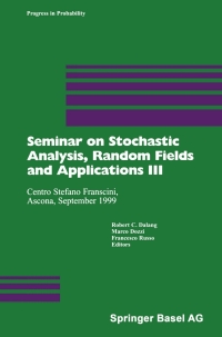 صورة الغلاف: Seminar on Stochastic Analysis, Random Fields and Applications III 1st edition 9783034894746