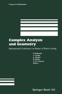 Imagen de portada: Complex Analysis and Geometry 1st edition 9783034884365