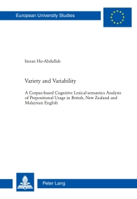 Cover image: Variety and Variability 1st edition 9783034305822