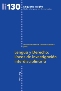 Imagen de portada: Lengua y Derecho: líneas de investigación interdisciplinaria 1st edition 9783034304634