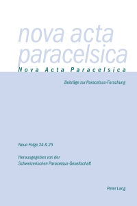 Titelbild: Nova Acta Paracelsica 1st edition 9783034310253