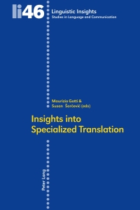 Immagine di copertina: Insights into Specialized Translation 1st edition 9783039111862
