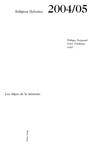 Titelbild: Les objets de la mémoire 1st edition 9783039105922