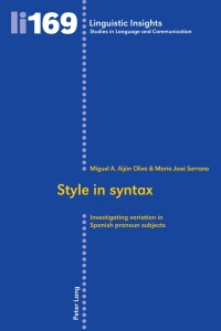 Cover image: Style in syntax 1st edition 9783034312448
