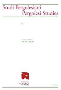 صورة الغلاف: Studi Pergolesiani- Pergolesi Studies 1st edition 9783034311700