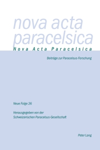 صورة الغلاف: Nova Acta Paracelsica 26/2013 2014 1st edition 9783034314633