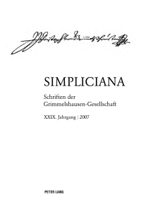 Imagen de portada: Simpliciana 1st edition 9783039115914