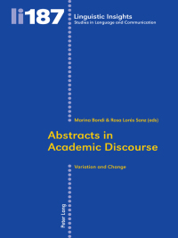 Imagen de portada: Abstracts in Academic Discourse 1st edition 9783034314831