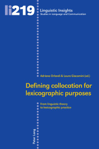 Cover image: Defining collocation for lexicographic purposes 1st edition 9783034320542