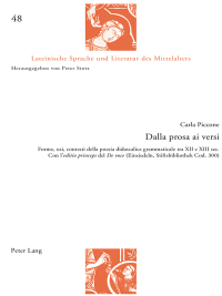 Imagen de portada: Dalla prosa ai versi 1st edition 9783034310970