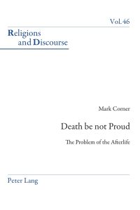 Cover image: Death be not Proud 1st edition 9783039119981