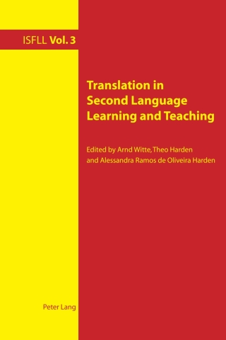 Cover image: Translation in Second Language Learning and Teaching 1st edition 9783039118977