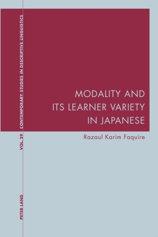 Cover image: Modality and Its Learner Variety in Japanese 1st edition 9783034301039