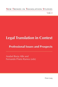 صورة الغلاف: Legal Translation in Context 1st edition 9783034302845