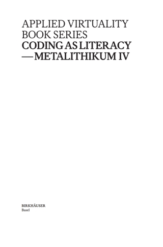 Imagen de portada: Coding as Literacy 1st edition 9783035606270