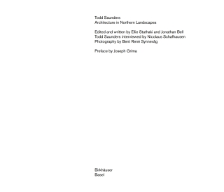 Cover image: Todd Saunders – Architecture in Northern Landscapes 2nd edition 9783035611076