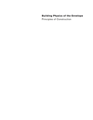 Imagen de portada: Building Physics of the Envelope 1st edition 9783035611458
