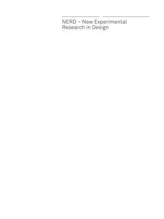 Cover image: NERD – New Experimental Research in Design 1st edition 9783035616804