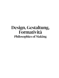Cover image: Design, Gestaltung, Formatività 1st edition 9783035622430