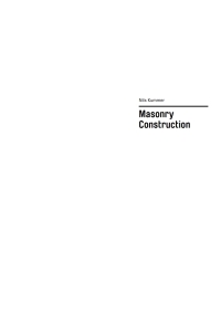 Imagen de portada: Basics Masonry Construction 2nd edition 9783035623109