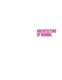 صورة الغلاف: Architecture of Normal 1st edition 9783035624380