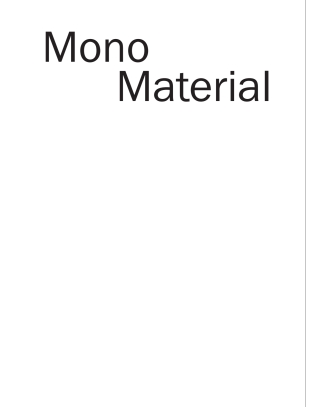 Cover image: Mono-Material 1st edition 9783035626063