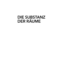 Titelbild: Die Substanz der Räume 1st edition 9783035626858