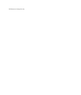 Cover image: Architecture en temps de crise 1st edition 9783035627749