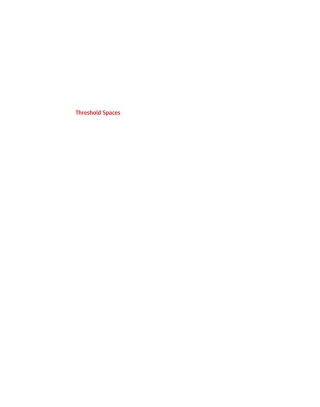 Cover image: Threshold Spaces 1st edition 9783038215875