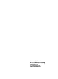 Cover image: Geländemodellierung 2nd edition 9783038215097
