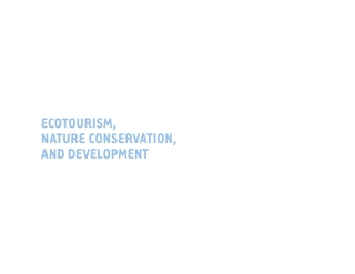 Cover image: Ecotourism, Nature Conservation and Development 1st edition 9783038215387