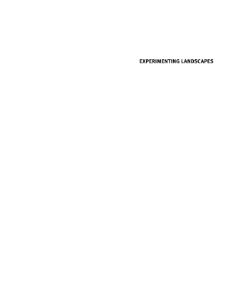 Imagen de portada: Experimenting Landscapes 1st edition 9783038219316