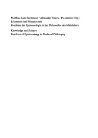 Immagine di copertina: Erkenntnis und Wissenschaft/ Knowledge and Science 1st edition 9783050041018