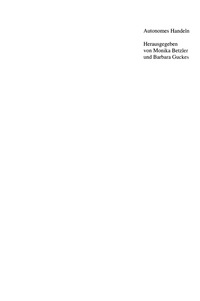 Cover image: Autonomes Handeln 1st edition 9783050035116