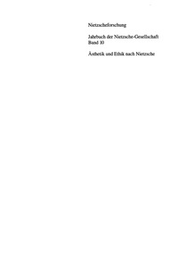 Imagen de portada: Ästhetik und Ethik nach Nietzsche 1st edition 9783050047300