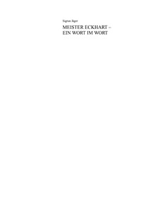 Titelbild: Meister Eckhart - ein Wort im Wort 1st edition 9783050045160