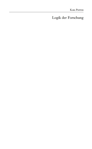 Omslagafbeelding: Karl Popper: Logik der Forschung 3rd edition 9783050043685