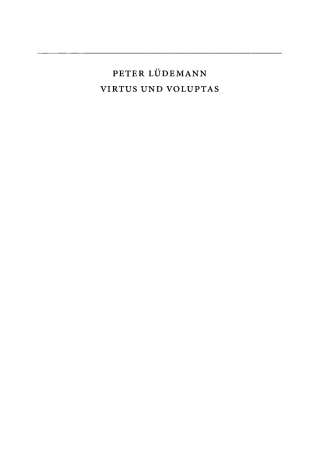 Cover image: Virtus und Voluptas 1st edition 9783050043791