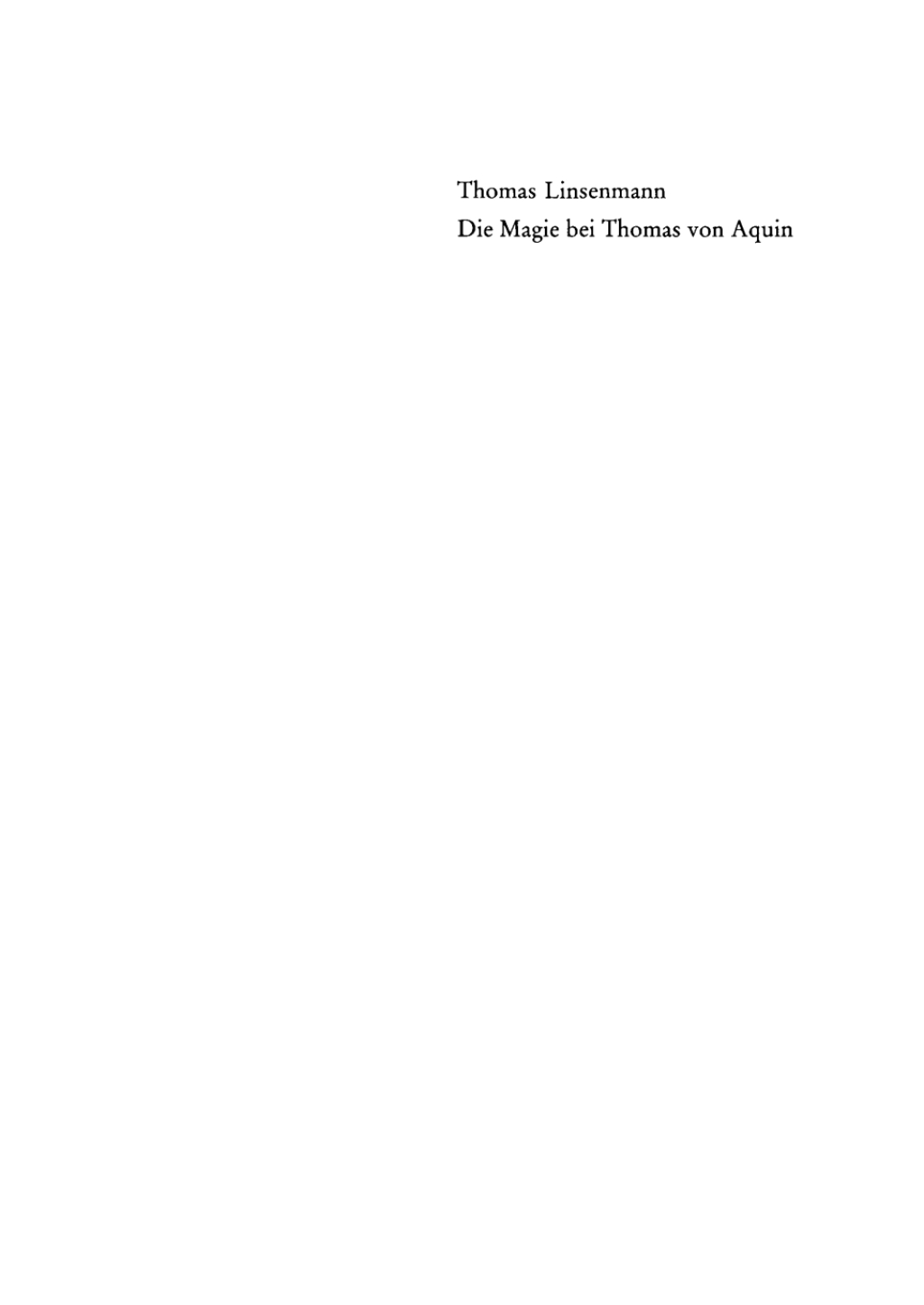 Die Magie bei Thomas von Aquin 1st Edition