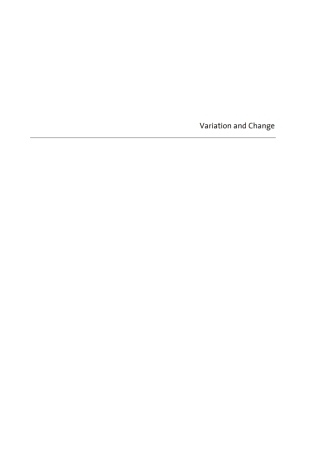 Cover image: Variation and Change 1st edition 9783050056487