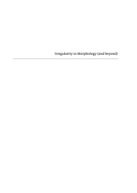 Imagen de portada: Irregularity in Morphology (and beyond) 1st edition 9783050059242