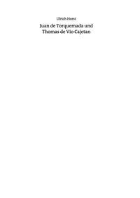 Cover image: Juan de Torquemada und Thomas de Vio Cajetan 1st edition 9783050059020