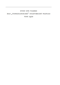 Imagen de portada: Das Venezianische Stadtrecht Paduas von 1420 1st edition 9783050052922