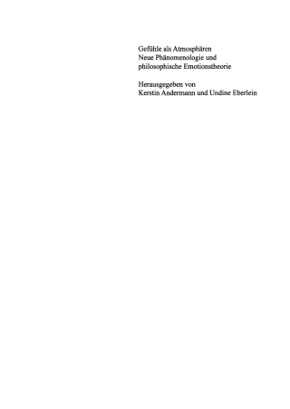 Cover image: Gefühle als Atmosphären 1st edition 9783050049304