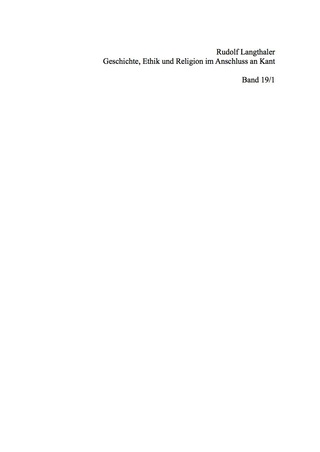 Cover image: Geschichte, Ethik und Religion im Anschluß an Kant 1st edition 9783050040479