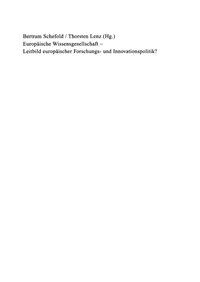 Cover image: Europäische Wissensgesellschaft - Leitbild europäischer Forschungs- und Innovationspolitik? 1st edition 9783050045092
